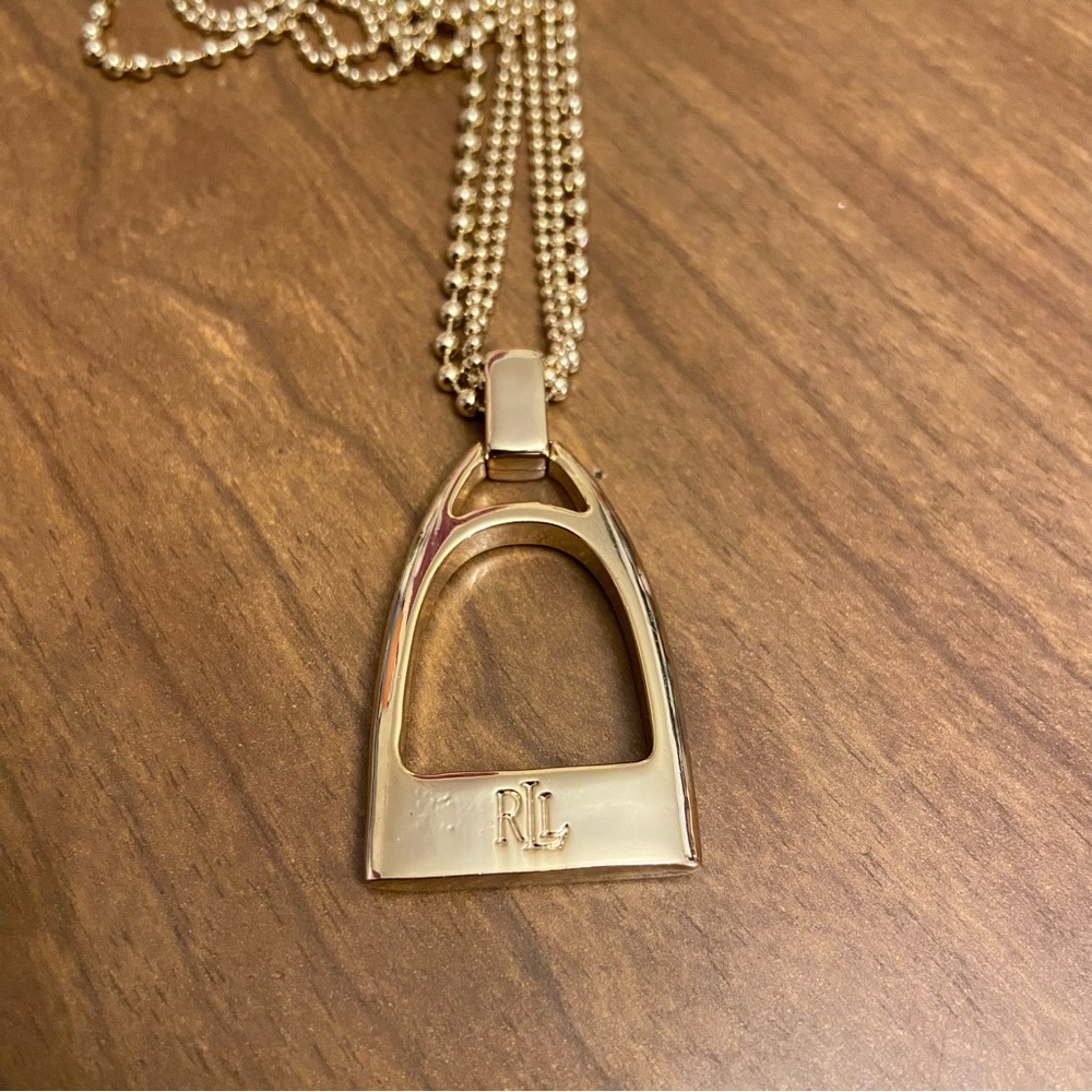 Ralph Lauren Equestrian Bit Stirrup Multi Ball Chain RLL Necklace 36” Inches. - Picture 2 of 8